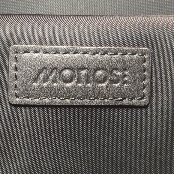 Monos Metro Duffel Black Vegan Leather Travel Bag Quicksnap Water Reaistant - Picture 2 of 16